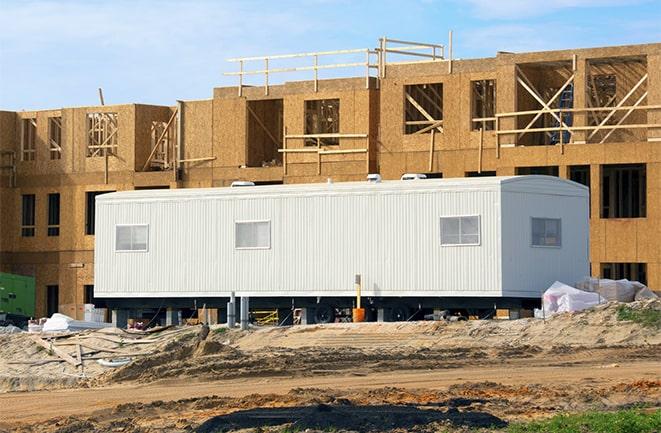 construction site with mobile office rentals in San Gabriel, CA